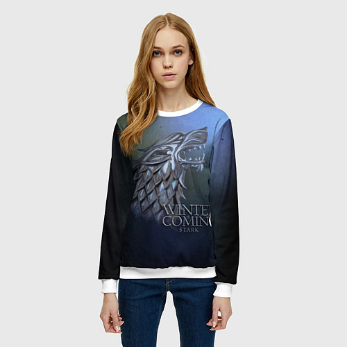 Женский свитшот Игра престолов зима близко / 3D-Белый – фото 3