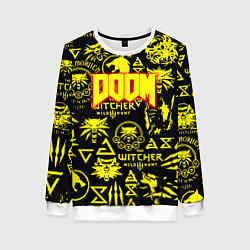 Свитшот женский Doom x Witcher, цвет: 3D-белый