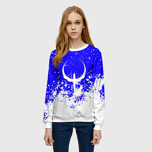 Женский свитшот Quake краски брызги / 3D-Белый – фото 3
