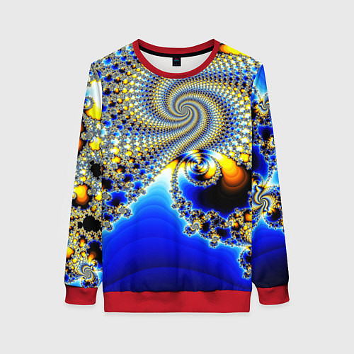 Женский свитшот Фрактальный психоделики узор / 3D-Красный – фото 1