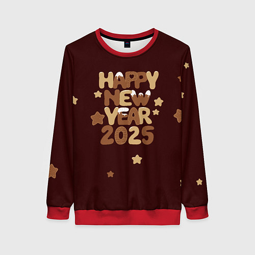 Женский свитшот Надпись с новым годом 2025 / 3D-Красный – фото 1