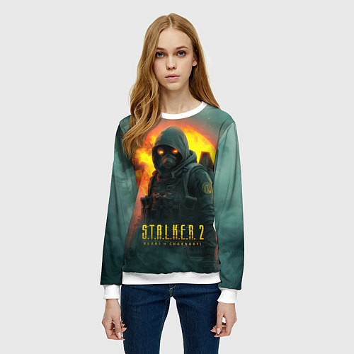 Женский свитшот Stalker 2 боец / 3D-Белый – фото 3