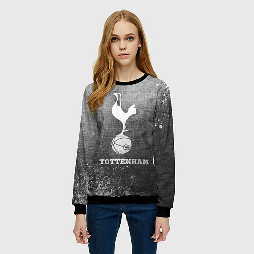 Женский свитшот Tottenham - grey gradient / 3D-Черный – фото 3