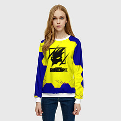 Свитшот женский Rainbow six hexagon steel, цвет: 3D-белый — фото 2