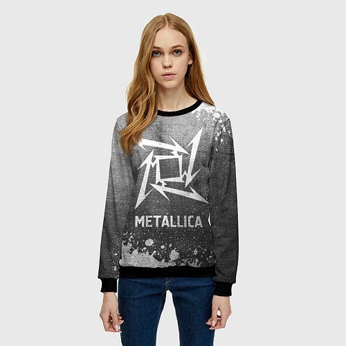 Женский свитшот Metallica - grey gradient / 3D-Черный – фото 3