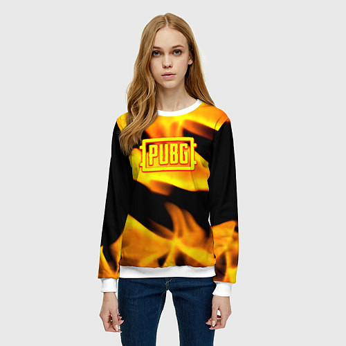 Женский свитшот PUBG fire steel / 3D-Белый – фото 3