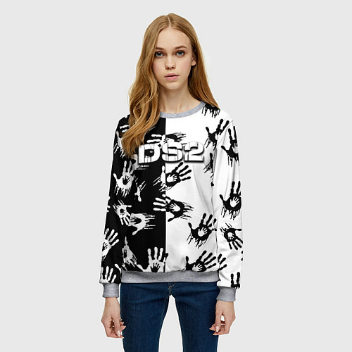 Женский свитшот Death stranding 2 руки / 3D-Меланж – фото 3