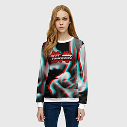 Свитшот женский Tekken fire glitch, цвет: 3D-белый — фото 2