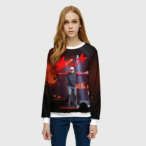 Женский свитшот Алиса Кинчев концерт / 3D-Белый – фото 3