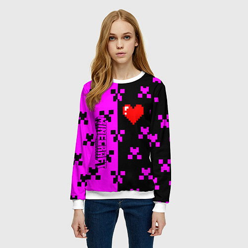 Женский свитшот Minecraft love game / 3D-Белый – фото 3