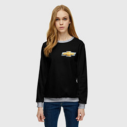 Свитшот женский Chevrolet logo, цвет: 3D-меланж — фото 2