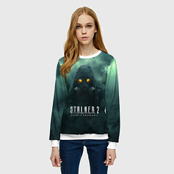 Свитшот женский Stalker в тумане, цвет: 3D-белый — фото 2