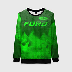 Свитшот женский Ford - green gradient посередине, цвет: 3D-черный