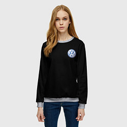 Свитшот женский Volkswagen logo auto, цвет: 3D-меланж — фото 2