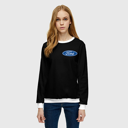 Женский свитшот FORD logo auto / 3D-Белый – фото 3