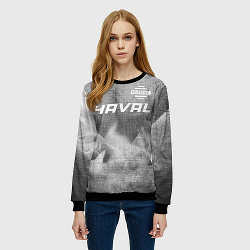 Женский свитшот Haval - grey gradient посередине / 3D-Черный – фото 3