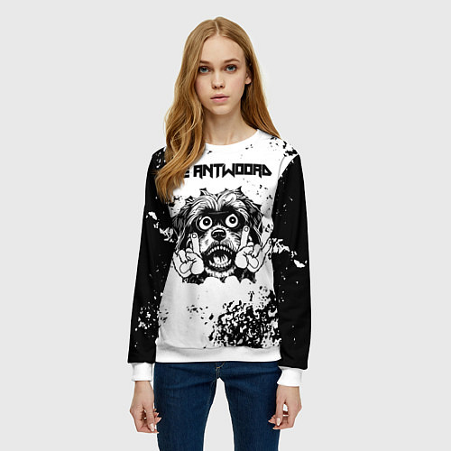 Женский свитшот Die Antwoord - рок пес / 3D-Белый – фото 3