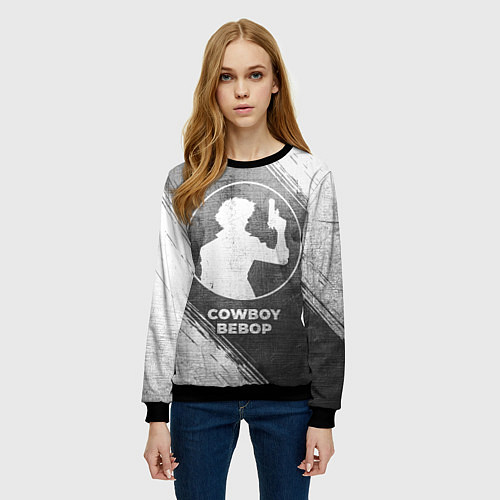 Женский свитшот Cowboy Bebop - grey gradient / 3D-Черный – фото 3