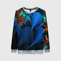 Женский свитшот Фрактальный узор голубой