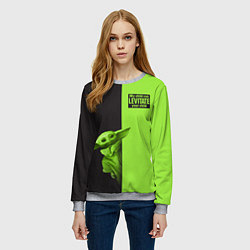 Свитшот женский Child Grogu, цвет: 3D-меланж — фото 2