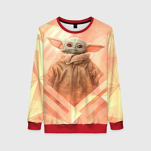 Женский свитшот Малыш Грогу / 3D-Красный – фото 1