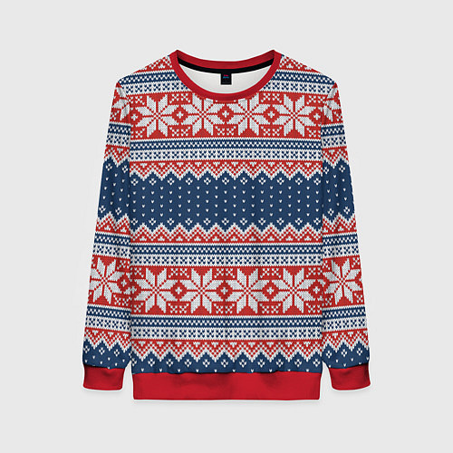 Женский свитшот Knitted Pattern / 3D-Красный – фото 1