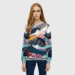 Свитшот женский Искусство гор, цвет: 3D-меланж — фото 2