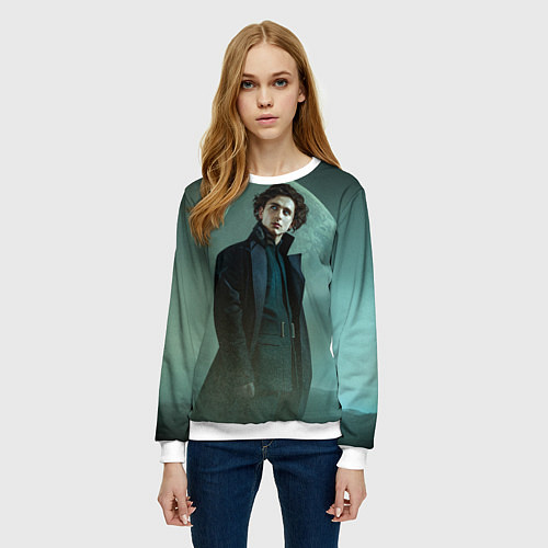 Женский свитшот Timothee Chalamet in the desert / 3D-Белый – фото 3