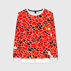 Женский свитшот Абстрактные плитки красные и чёрные