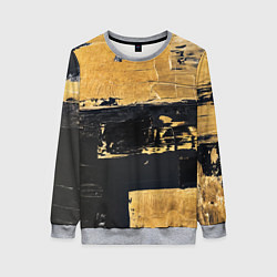 Женский свитшот Абстракция черная и коричневая краска