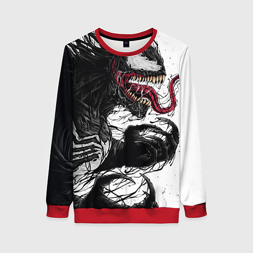 Женский свитшот Venom - Symbiot / 3D-Красный – фото 1