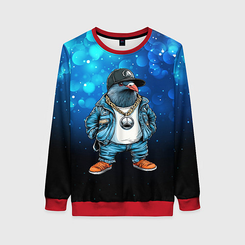 Женский свитшот Голубь гангстер / 3D-Красный – фото 1