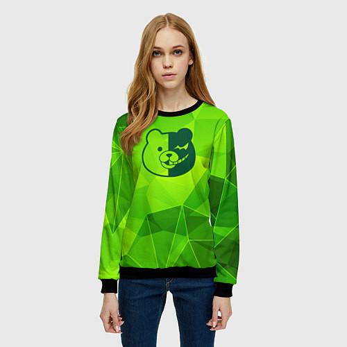 Женский свитшот Danganronpa green poly / 3D-Черный – фото 3