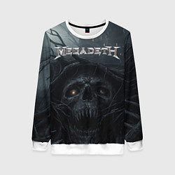 Свитшот женский Megadeth череп под деревом, цвет: 3D-белый