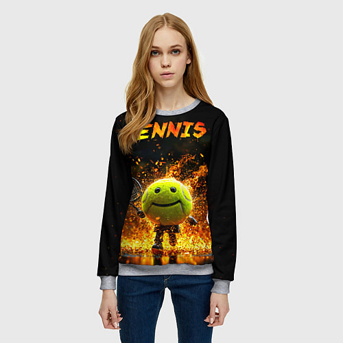 Женский свитшот Теннисный человечек / 3D-Меланж – фото 3