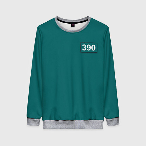 Женский свитшот Игрок 390 - Игра в кальмара / 3D-Меланж – фото 1