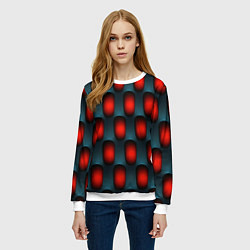 Свитшот женский Металлическая решетка паттерн, цвет: 3D-белый — фото 2