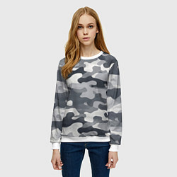 Свитшот женский Камуфляж армейский серый, цвет: 3D-белый — фото 2