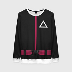 Свитшот женский Форма стражи - Треугольник Squid Game, цвет: 3D-белый