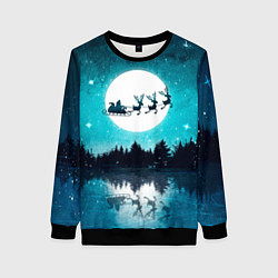 Свитшот женский Ночь нового года, цвет: 3D-черный