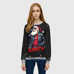 Свитшот женский Санта поёт, цвет: 3D-меланж — фото 2