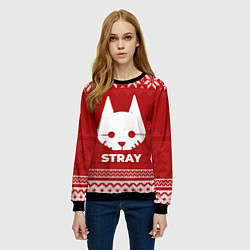 Свитшот женский Новогодний Stray, цвет: 3D-черный — фото 2