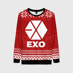 Свитшот женский Новогодний Exo, цвет: 3D-черный