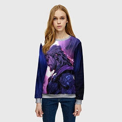 Свитшот женский Thor - Neon rain, цвет: 3D-меланж — фото 2