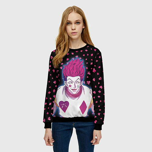 Женский свитшот Hisoka Hunter x Hunter / 3D-Черный – фото 3