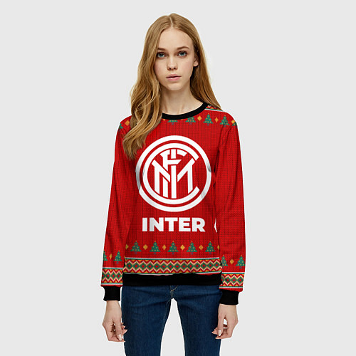 Женский свитшот Inter new year / 3D-Черный – фото 3