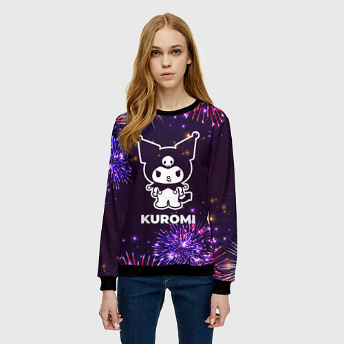 Женский свитшот Праздничный Kuromi / 3D-Черный – фото 3