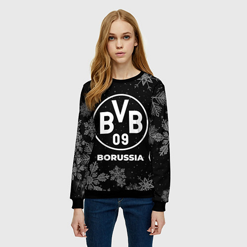 Женский свитшот Снежный Borussia / 3D-Черный – фото 3
