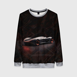 Свитшот женский Футуристичный гоночный автомобиль, цвет: 3D-меланж