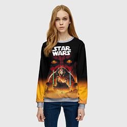 Свитшот женский Звездные войны - Скрытая угроза, цвет: 3D-меланж — фото 2